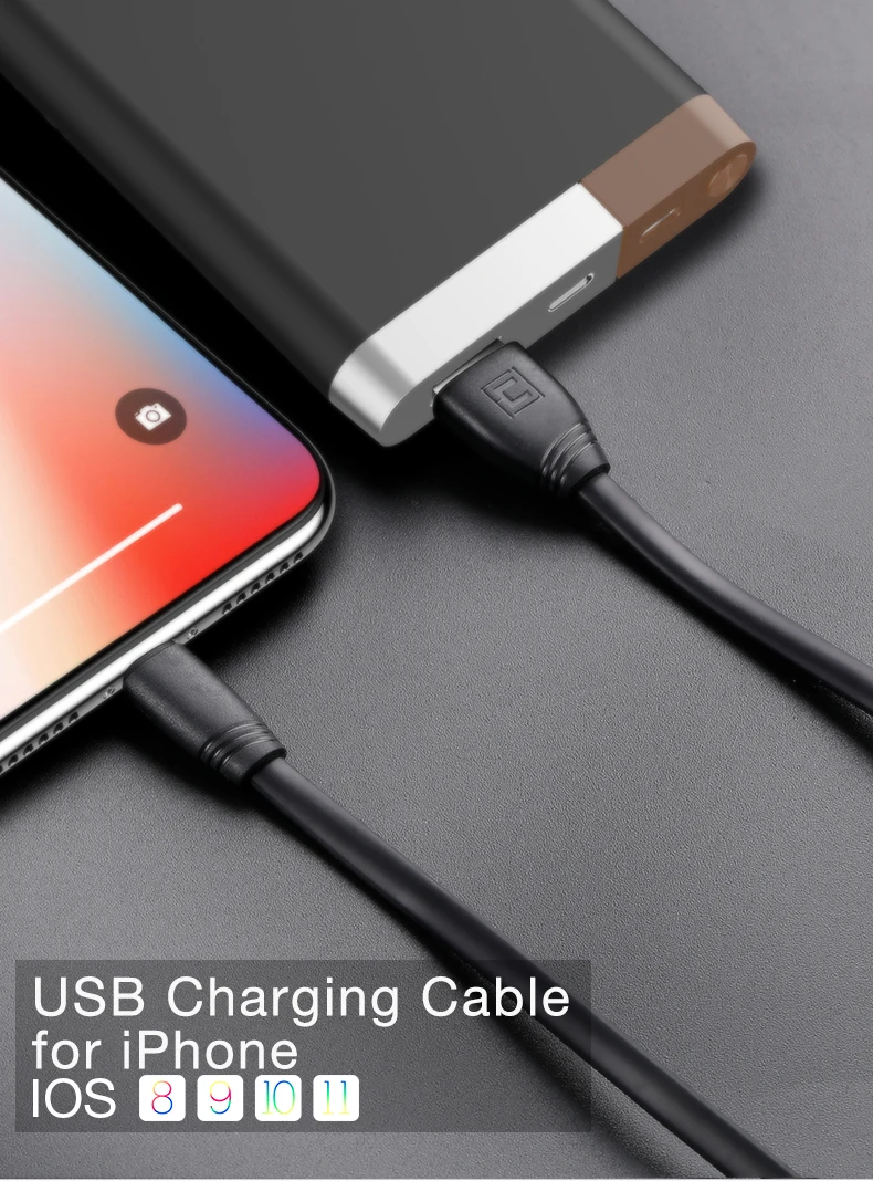 Cafele плоский TPE USB кабель для iPhone кабель быстрой зарядки для iPhone 6 7 8 X DC 5V 2.0A 50 120 см зарядное устройство USB