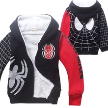 Kids Hoodies Blouse Baby Spider Web Print Hooded Wool Liner Blouse Teenager Cartoon Pattern Blouse Fashionable Character Sweater