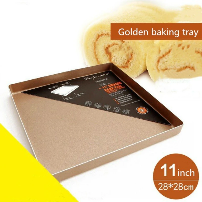 28*28 Baking Pan Tray Non-stick Champagne Gold 11 Inch Square Aluminium Plate Bread Cake Cookie Oven Dish Kitchen Accessories 28*28 Baking Pan Tray Non-stick Champagne Gold 11 Inch Square Aluminium Plate Bread Cake Cookie Oven Dish Kitchen Accessories
