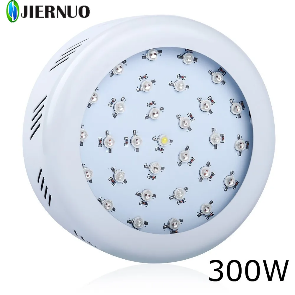 

JIERNUO 300W Double Chip LED Grow Light Full Spectrum Red/Blue/White/IR 10W LED Bulbs UFO Grow Lamp for indoor plant grow light