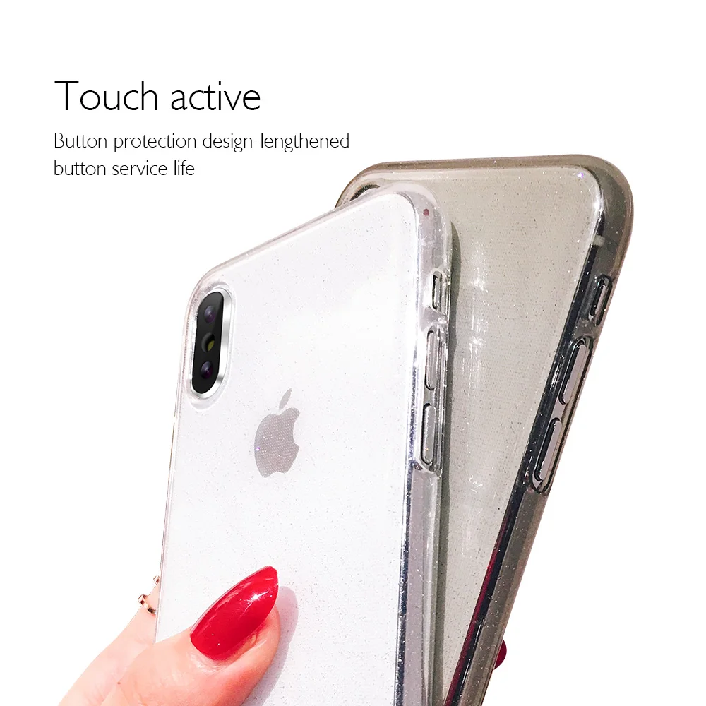 Чехол для iPhone XS Max блестящий прозрачный роскошный силиконовый чехол из ТПУ 11 Pro XR X