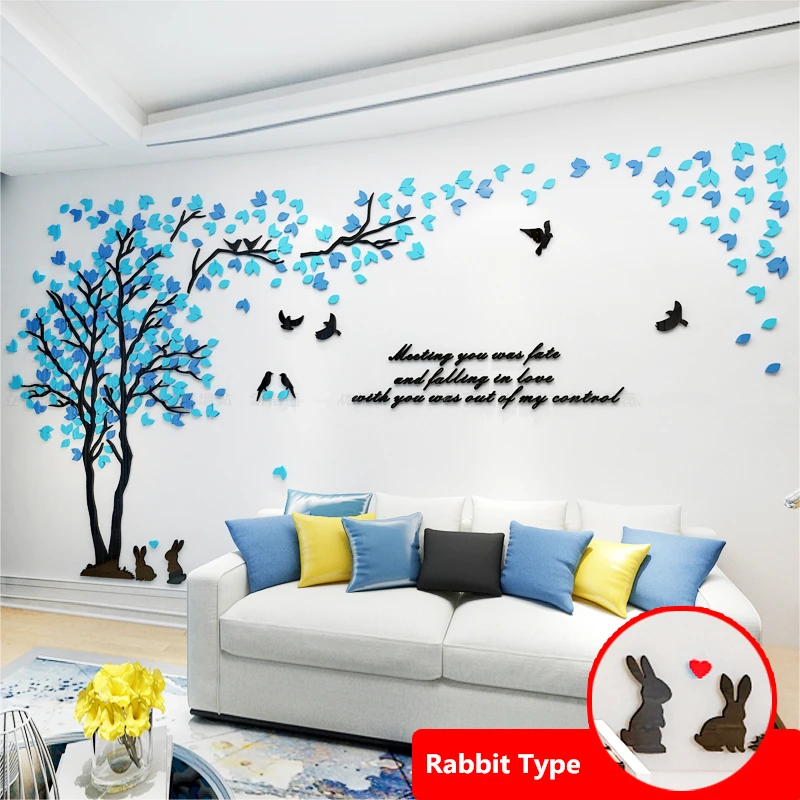 Photo arbre oiseau faux cadre photo sticker mural salon chambre décoration  murale autocollants auto-adhésifs en gros stickers muraux - AliExpress