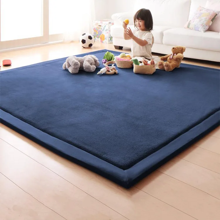 200CM Baby Play Mat Thicken Coral Velvet Crawling Rugs for Baby Tatami Mat Living Room Bedroom Mat Area Rug，Children Play Blanket,Yoga Mat，Soft and Thick Hypoallergenic，Non-toxicLight blue-150 