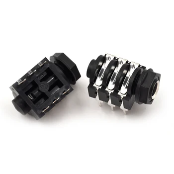 

5PCS/lot 6P/6PIN 6.35mm/6.35 Stereo Audio Microphone Female Socket/Jack Connector High Quality