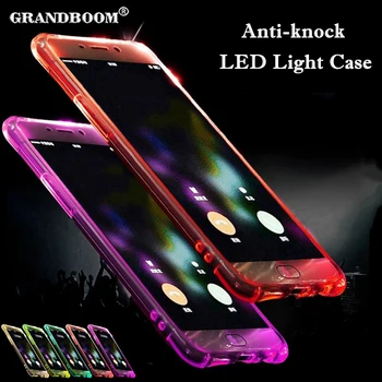 

1000pcs Call Light Up LED Flash Soft TPU Cover Case For Samsung Galaxy S9 Plus S8 Note Remind Incoming Call Fashion Cover