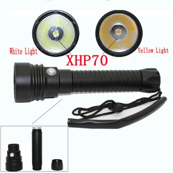 

Powerful led flashlight XHP70 4200LM LED Diving flashlight Underwater 100M waterproof lanterna torch White/Yellow Light
