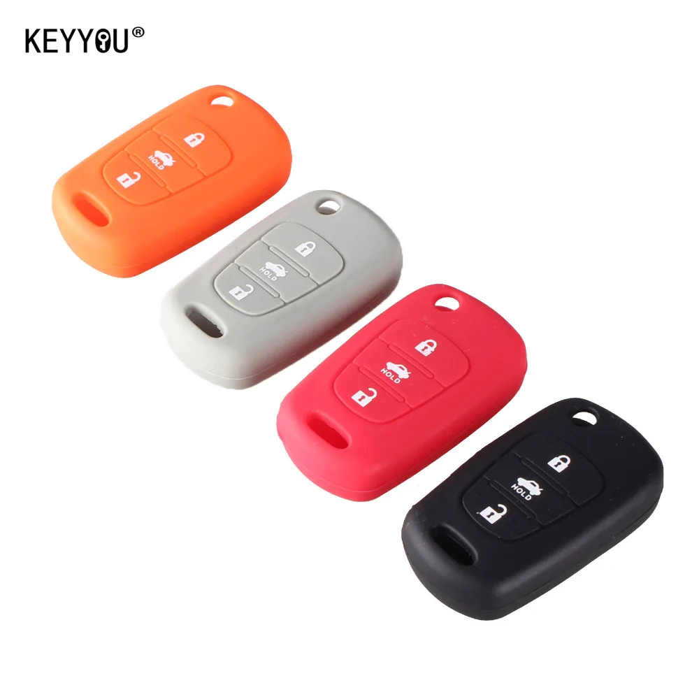 KEYYOU силиконовые 3 кнопка Удаленное Брелок чехол для Kia K2 K5 Pro Ceed HYUNDAI i20 i30 i40 Санта крышка ключа автомобиля - изображение