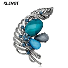 Ретро Кристалл Камень Броши для женщин шарф булавки перо брошь растение букет листьев бутоньерка на лацкан булавки Bijoux платье аксессуары