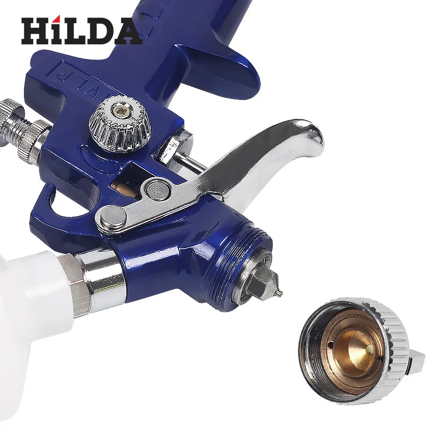 HILDA Car Furniture Repair Gun 0.8MM/1.0MM Nozzle H-2000 Professional HVLP Spray Gun Mini Air Paint Spray Guns Airbrush HILDA Car Furniture Repair Gun 0.8MM/1.0MM Nozzle H-2000 Professional HVLP Spray Gun Mini Air Paint Spray Guns Airbrush