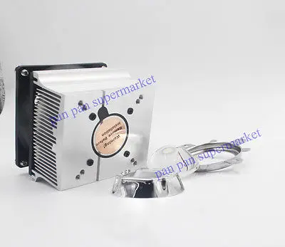 20W 30W 50W 100W LED Aluminium Heat Sink Cooling Fan+80degree 44mm Lens Reflec 
