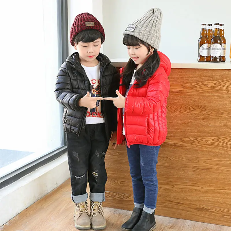 

2018 Winter Down Jacket For Girls Boys Coats Down Jackets Children's Park Clothing For Snow Wear Kids Light Outerwear Coats
