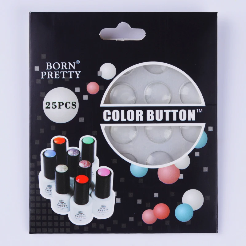 Кнопка для ногтей, наклейка для гелевого дисплея, клей, силиконовая наклейка, кнопка, этикетка, инструмент для маникюра, прозрачный, 25 шт., BORN PRETTY