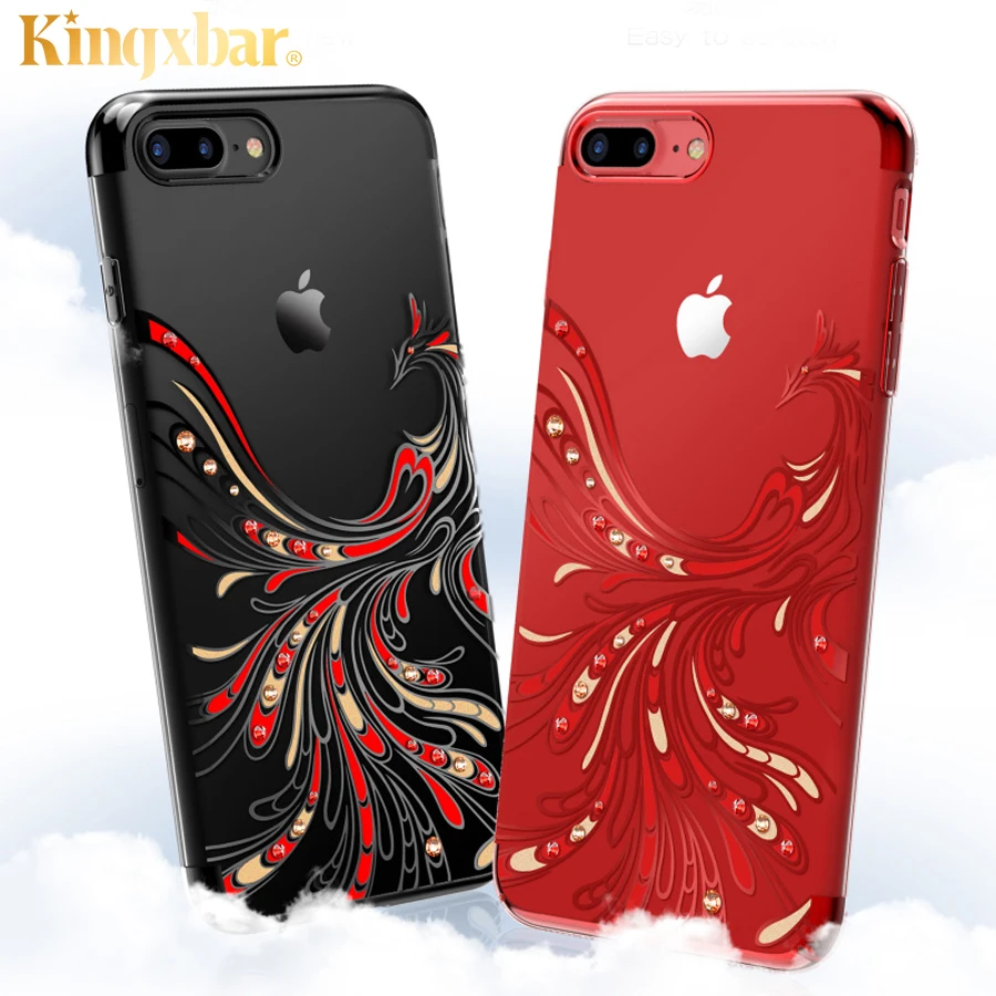 Luxury Cover for iPhone 7 Case Transparent Hard Ultra Thin Rhinestone Phone Cases for Apple iphone