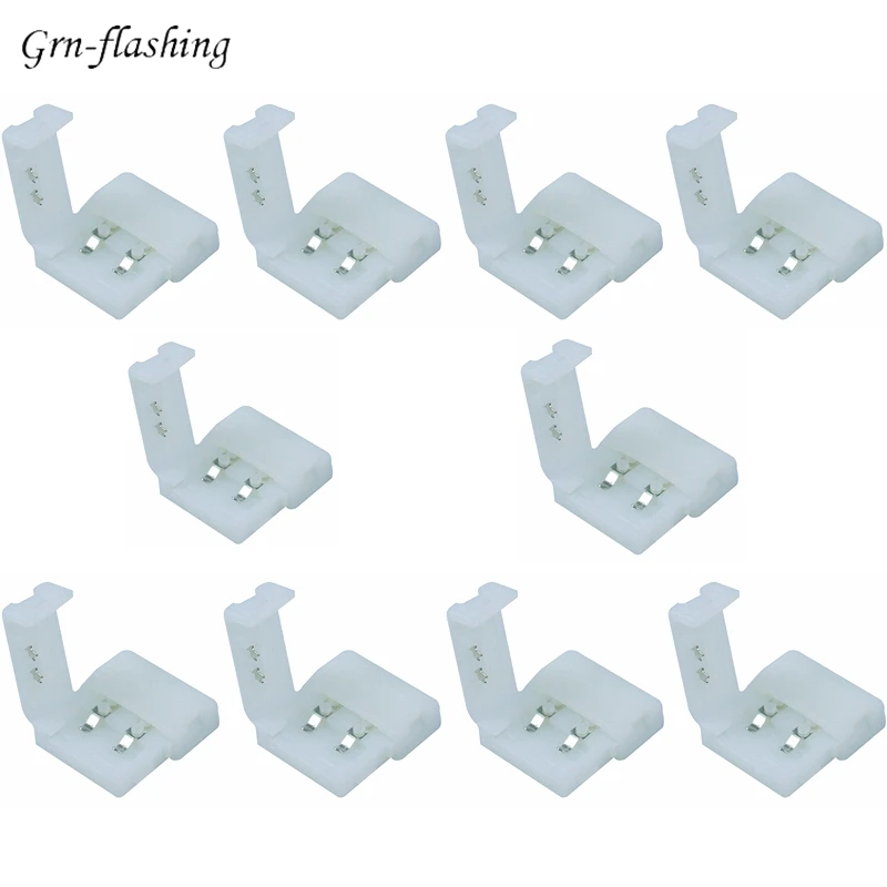 

10mm 8mm 2pin LED strip Connector single color LED lights strip for 5050 2835 3528 8mm 10mm 2 pins strip LED RGB bar connector