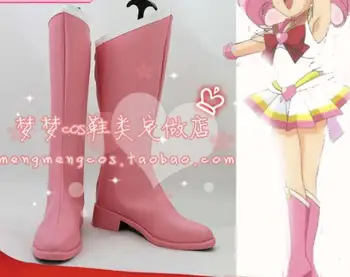 

Anime Sailor Moon Sailor Chibi Moon Girls Pink Boots Cosplay Shoes Custom Made