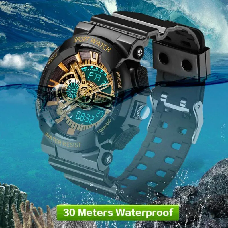 Топ Модные Часы мужские Losida модные часы мужские стильные водонепроницаемые спортивные военные S Shock Роскошные Аналоговые светодиодные кварцевые цифровые