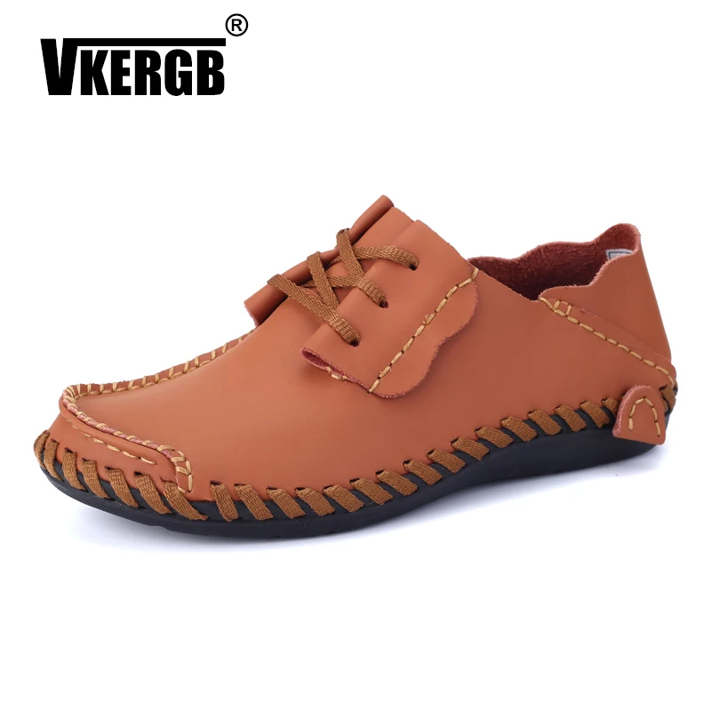 

Vkergb men genuine leather shoes Men handmade moccasins lace Driving Lace Up Man Shoes Summer luxury brand men Walking Boat shoe