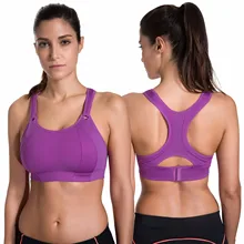 SYROKAN Women’s Front Adjustable Lightly Padded Racerback High Impact Sports Bra