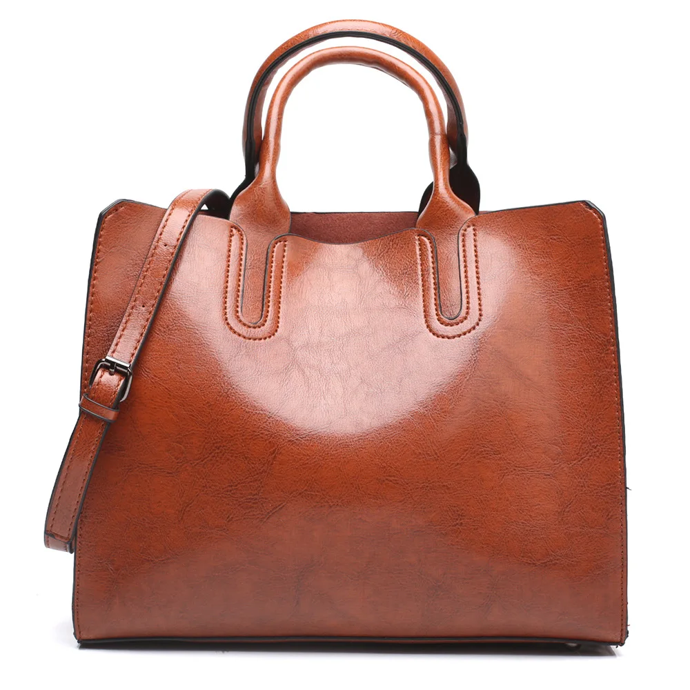 

Brand Shoulder Bags for women 2019 luxury handbags women bags designer Female Elegant Oil wax Pu Leather Tote Handbag And Purse