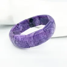 LII Ji Pretty фиолетовый натуральный драгоценный камень Charoite Большой браслет около 20x23 мм для женщин ювелирные украшения