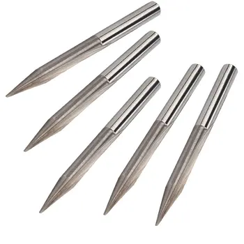 

10pcs 20 Degree 0.8mm Silver Double Flute Straight Router Bits Cutting Milling