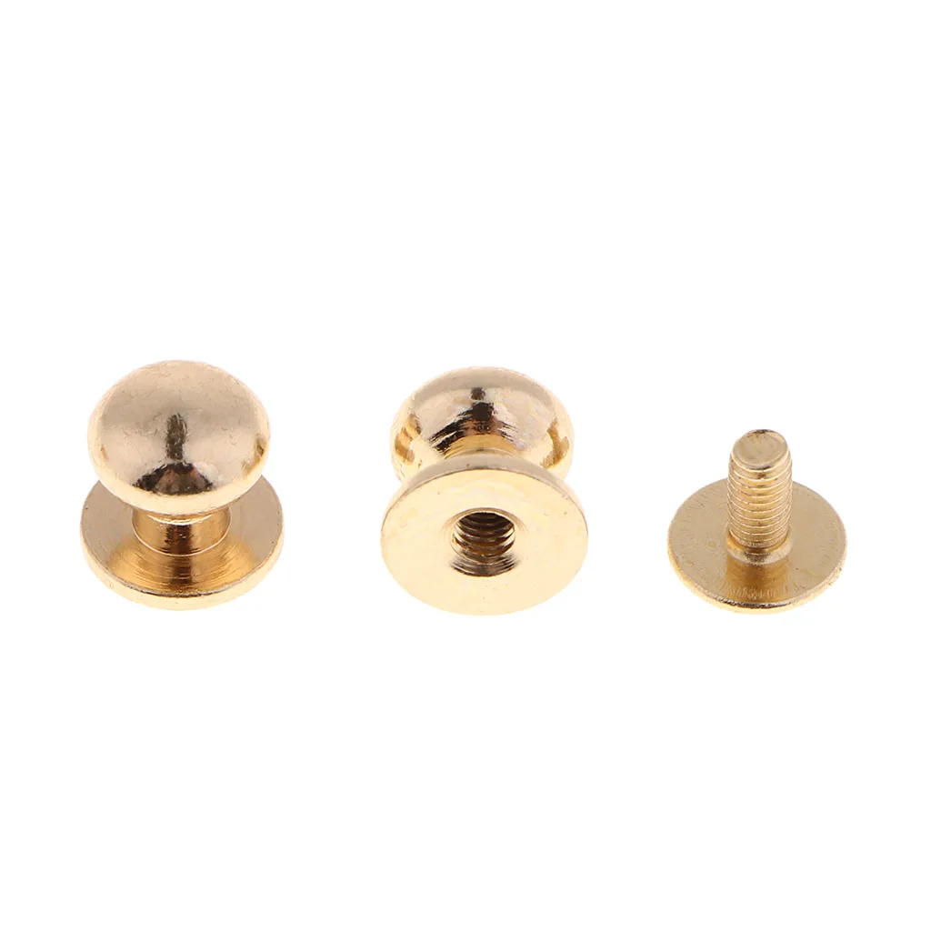 10pcs Brass Round Head Stud Screwback Leather Bag Chicago Screw Nail Rivet