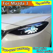 Автомобильный Стайлинг для Mazda 3 фары- мазда3 Axela светодиодный светодиодные дневные ходовые огни на передних фарах HID фара Angel Eye Bi Xenon аксессуары