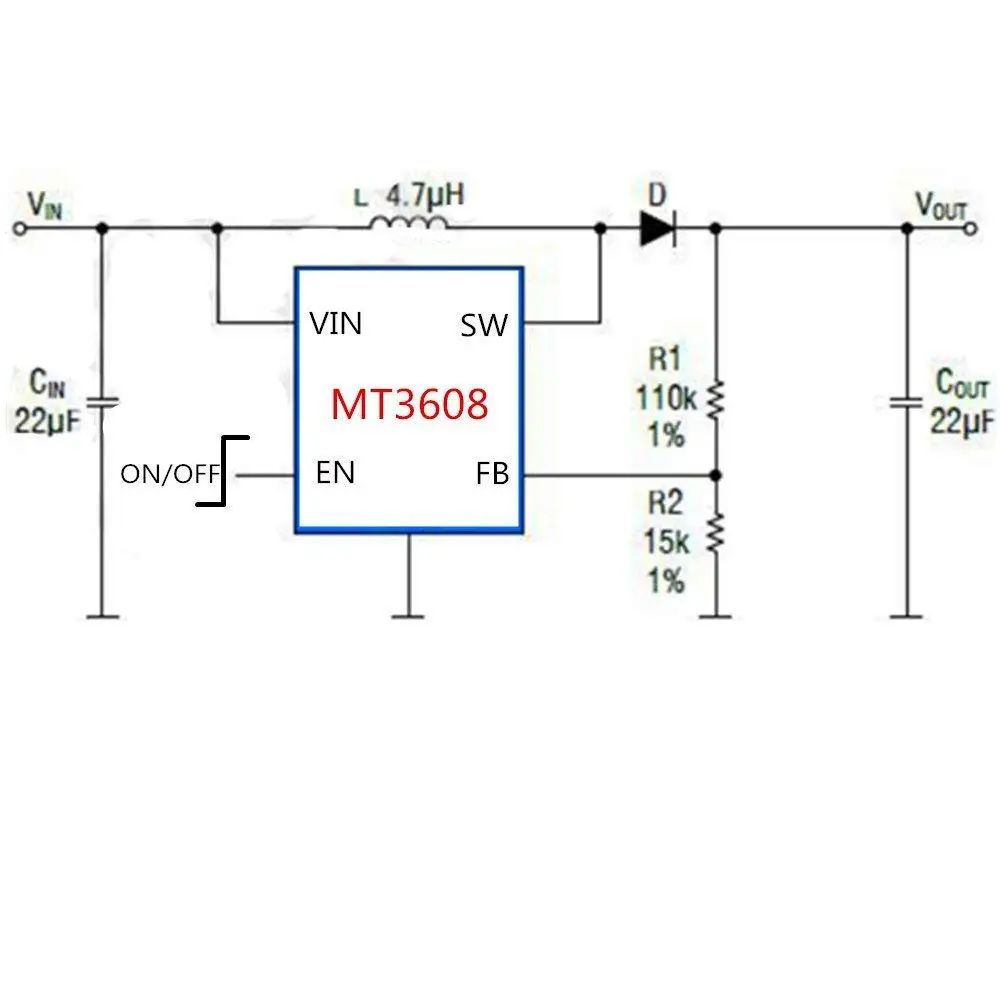 Повышающий Модуль питания MT3608 DC повышающая плата с максимальным выходом 28 в 2 А