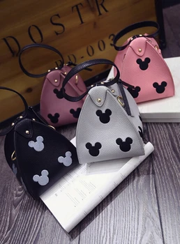 

New Design Micky Printing PU Cosmetic Bag Small 3D Shoulder Bags For Lady Free Shipping