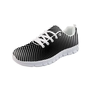 

Noisydesigns 2019 Summer New Student Classic Girls Casual Shoes Checkerboard Lattice White Black Grid Tie Canvas Shoes Ladies