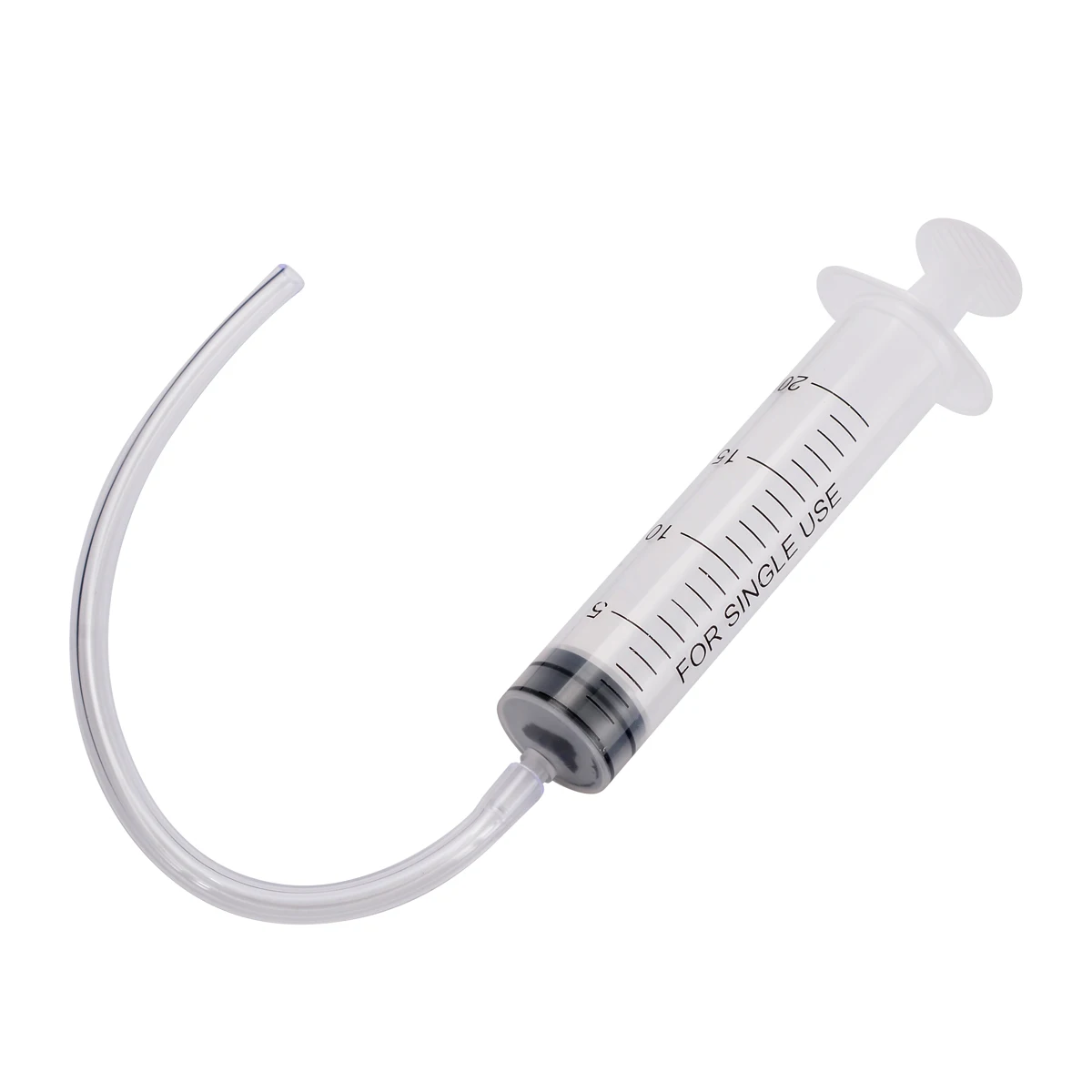 1pc New Plastic Syringe Capacity 20ml Clean Syringe 1ml Graduated with Transparent Flexible Silicone Tube