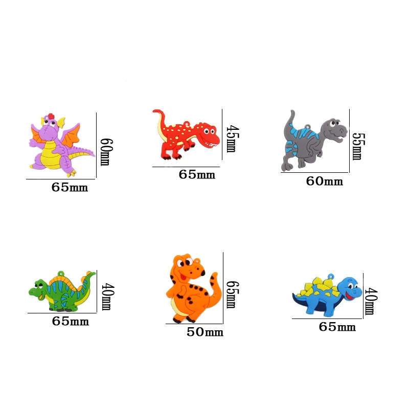 Детский брелок для ключей динозавры мягкий брелок из ПВХ Мужская цепочка для ключей Автомобильный кулон Металлическое кольцо подарочные украшения для мальчиков
