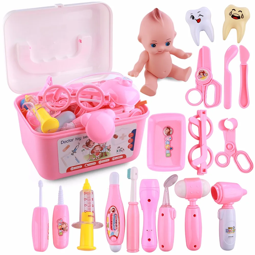 

NFSTRIKE 37Pcs Children Pretend Play Emulation Doctor Toy set Role Play Play Medical Toys for Kids boys Girls Gifts 2018 new