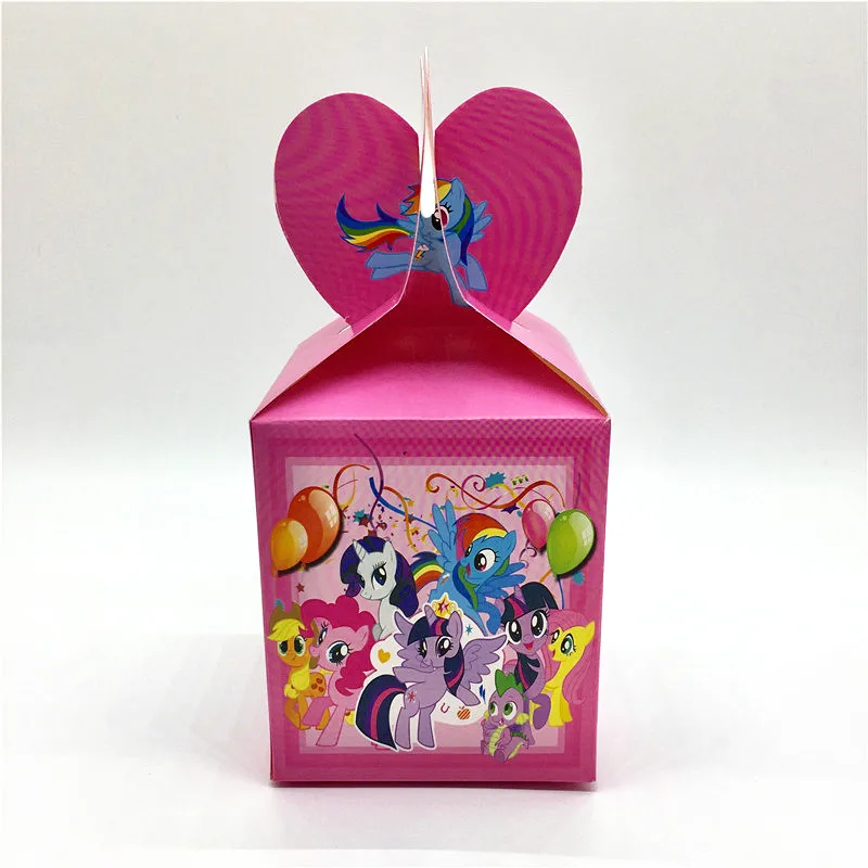 Тема My little pony 12 шт./партия принт с конфетами коробка аксессуары для вечеринки подарок охотничья сумка коробка день рождения 10*8,5*18 см