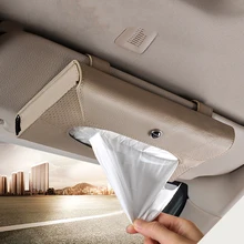 Роскошное бежевое кожаное автомобильное заднее сиденье автомобиля солнцезащитный козырек ткань многофункциональная автомобильная коробка для салфеток искусственная кожа украшение салфетка бумажное полотенце