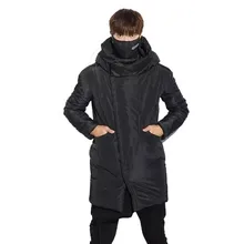 Новая мода, осенние и зимние мужские хлопковые пальто, мужские куртки с капюшоном, хлопковая длинная одежда XL