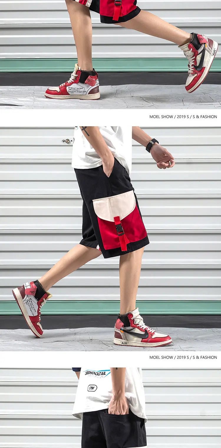 LAPPSTER для мужчин Уличная Хип Хоп Брюки карго шорты для женщин Лето 2019 s цвет блок хлопок карман Мужской панк корейские модные