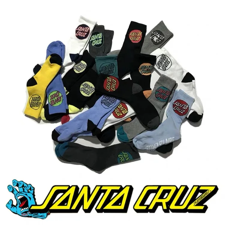 

5pairs/Lot towel fabric cotton Santa cruz sock men hip hop skateboard calcetines socks compression kanye west popsocket fashion