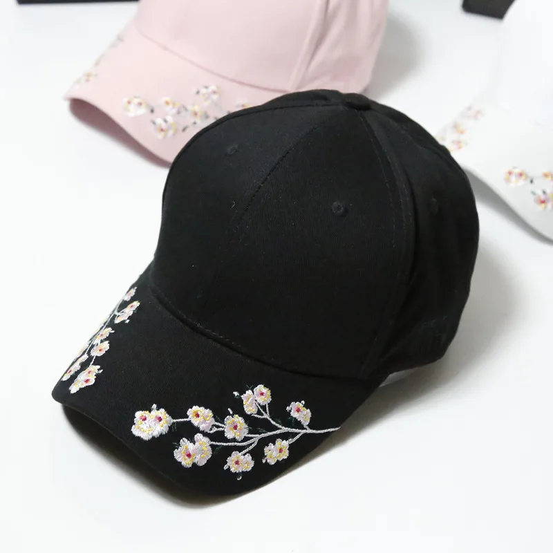 Новые кепки в стиле хип-хоп бейсболка женская, шапка Цветочная летняя вышивка изогнутая Осенняя бейсболка s Мужская трапециевидная хип-хоп шляпа Bone