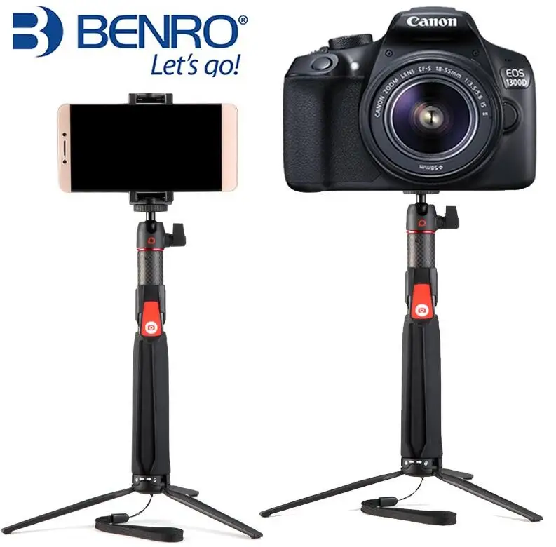 1 Benro Sc1 Carbon Fiber Mini Tripod Selfie Stick Bluetooth