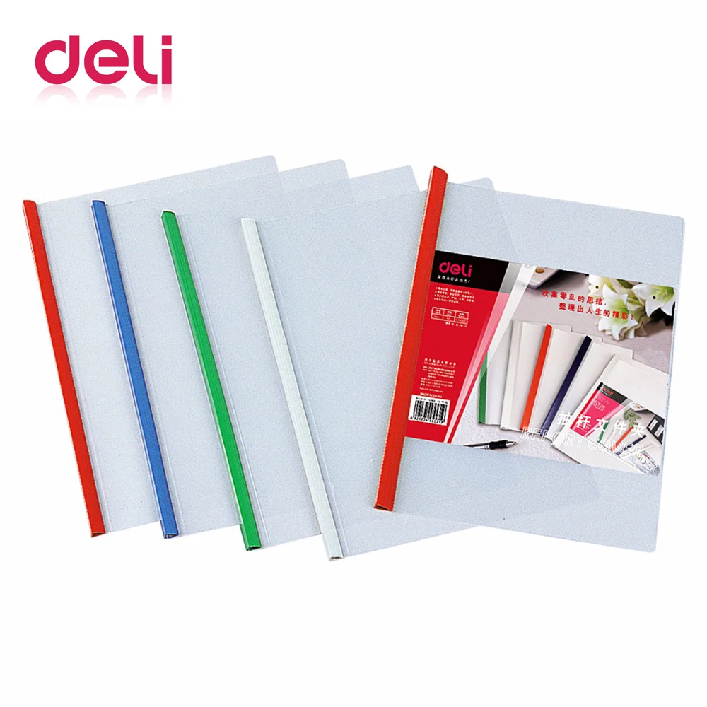

Deli 5pcs/pack A4 document Folder Office Supplies stationery School supplies Folder PP Storage Documents Paper report Clip