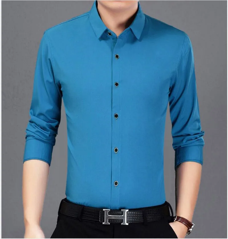 Рубашка covrlge Мужская Весна новая с длинным рукавом не Железная Рубашка размера плюс мужская одежда рубашки солидные приталенные мужские рубашки MCL149