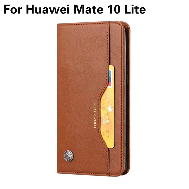 

Wallet Credit Card Slot Flip Cover Leather Case For Huawei Mate 10 Lite ( Nova 2i ) Honor 9i Anti-knock Phone Cases