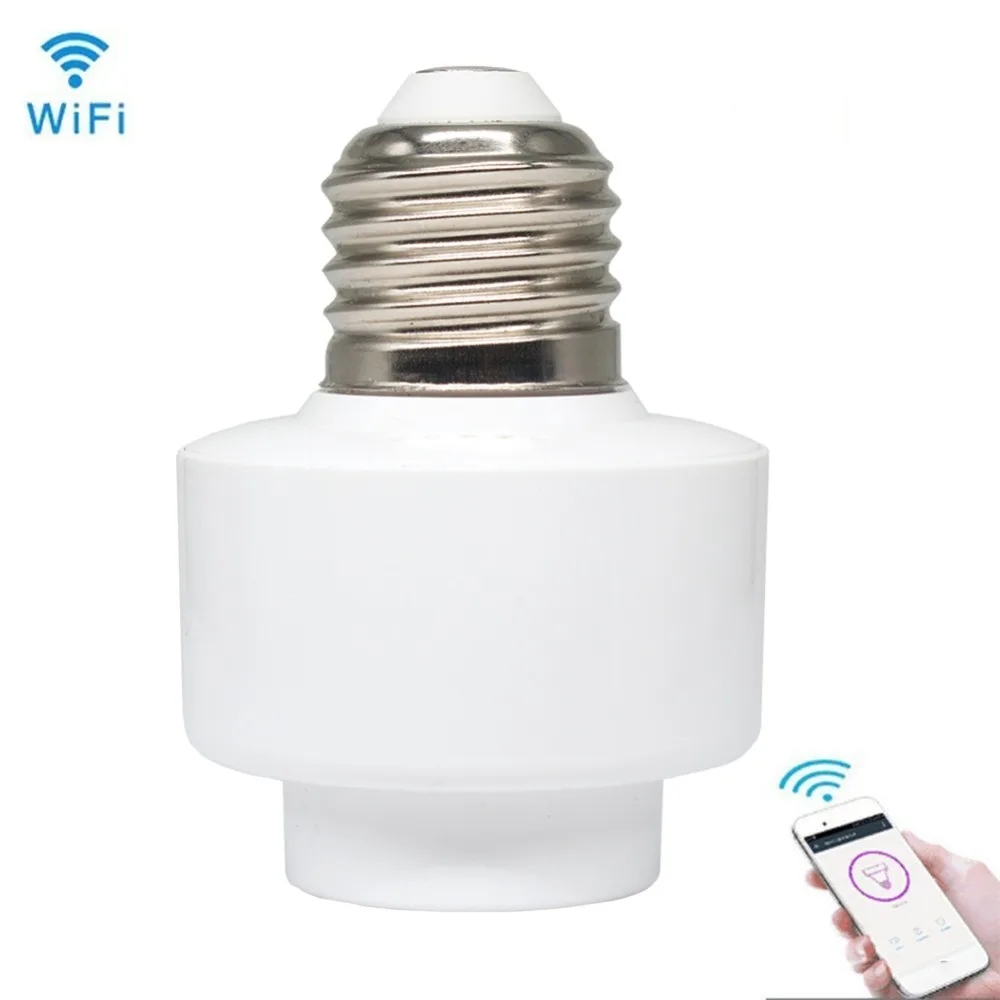 

LED Lamp Head Remote Control Wifi Wireless Remote Switch Timing Smart Bulb Socket Screw Bulb Cap Bracket Socket E27 E26 Home