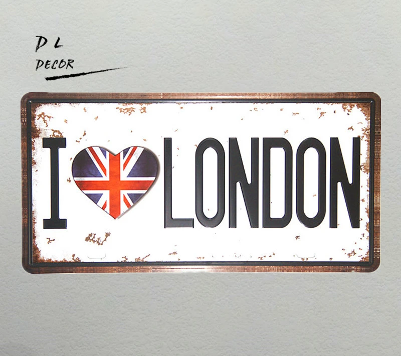 Dl I Love London Britain Vintage License Plate Crafts Wall Pictures For Living Room Metal Signs Sign Plate Picture For Living Roompicture For Wall Aliexpress