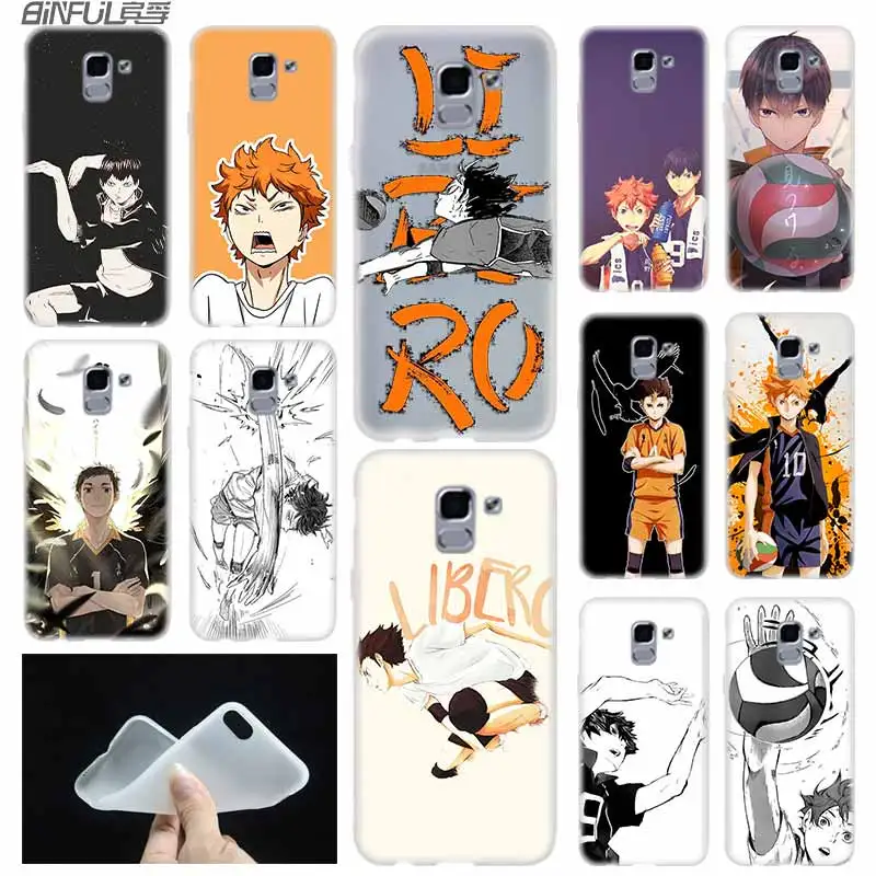 Мягкий чехол из ТПУ для Samsung Galaxy J6 J8 J5 J7 J4 Core Plus 2018 2016 2017 EU Prime Pro Ace Haikyuu Anime Fundas |