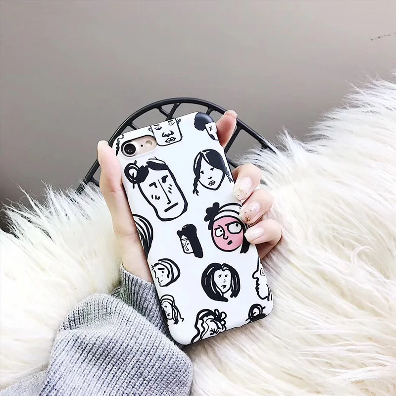 BE Painting Graffiti for iPhone 6s Plus X case silicone matte 7Plus back cover soft TPU Apple 8Plus anti knock |