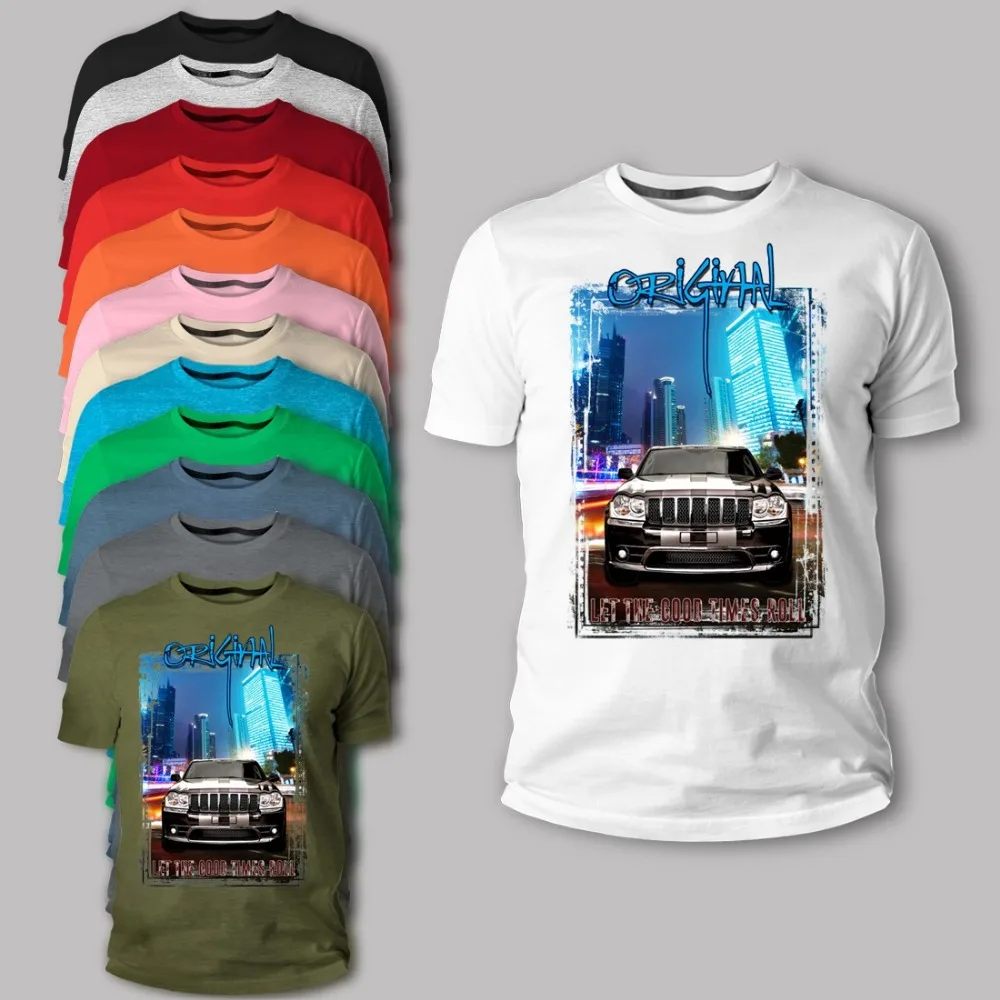 

2019 New Men'S T Shirt T-Shirt American Classic Muscle Car Jeep Grand Cherokee SRT8 Braun Auto Youngtimer Oldtimer Herren