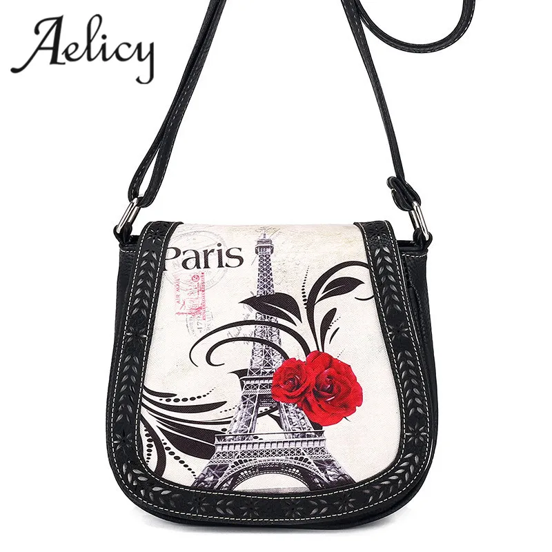 Aelicy Women Printing Leather Messenger Bag Lady Shoulder Bag Handbags