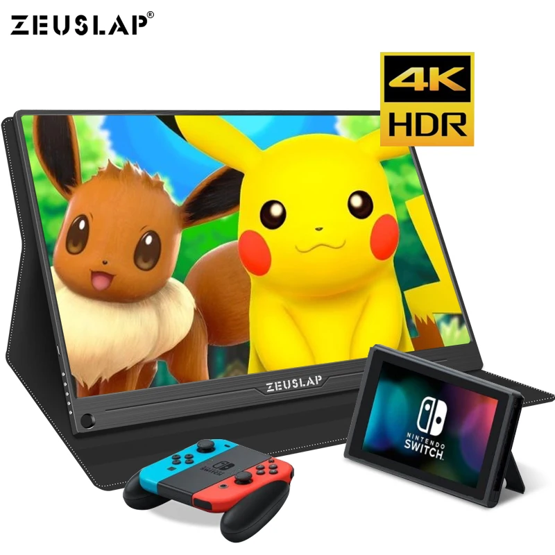 Портативный монитор 15 6 дюйма 4K + HDR NTSC 72% IPS для Switch Xbox One PS4 игровой